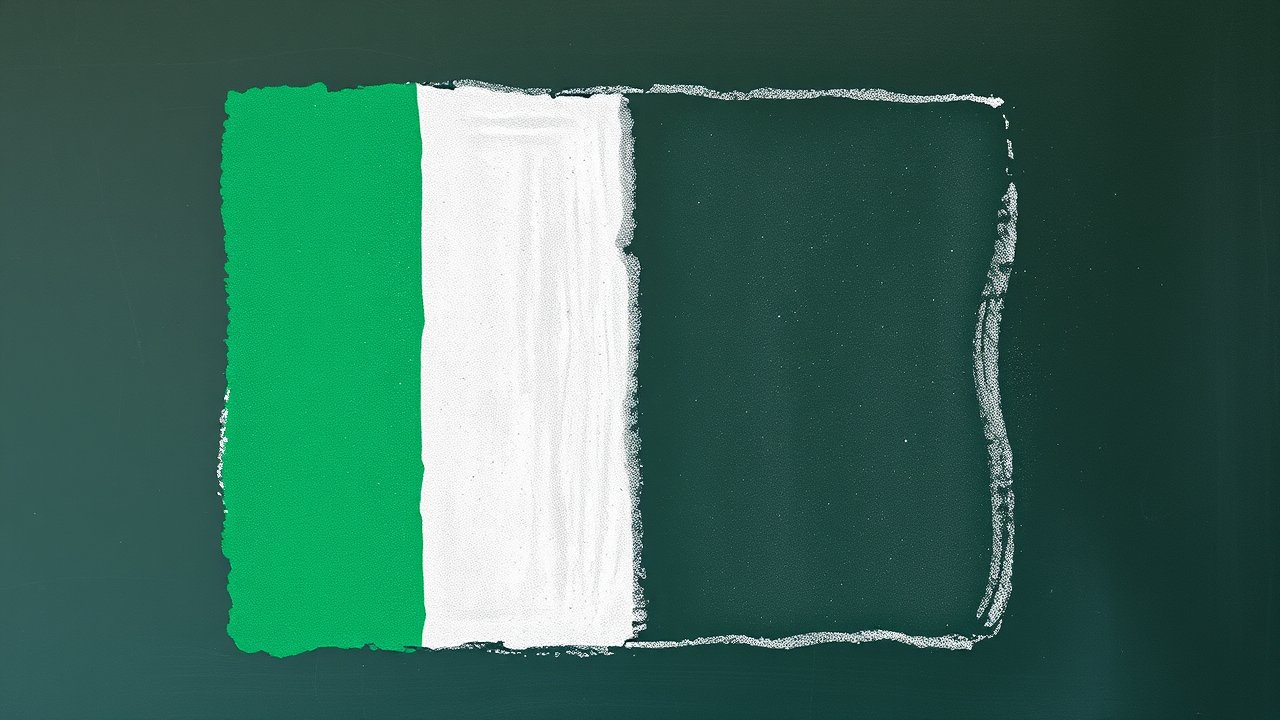 Flag of Nigeria 🇳🇬 in chalk on blackboard style