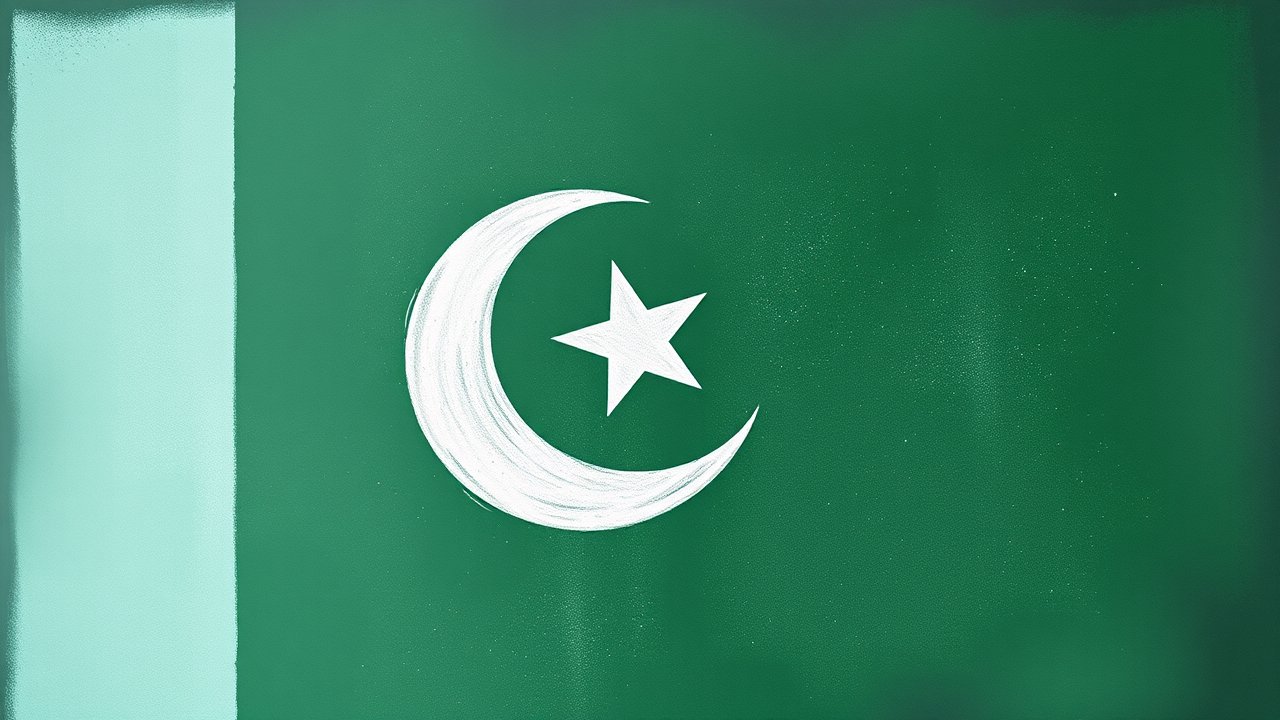 Flag of Pakistan 🇵🇰 in chalk on blackboard style