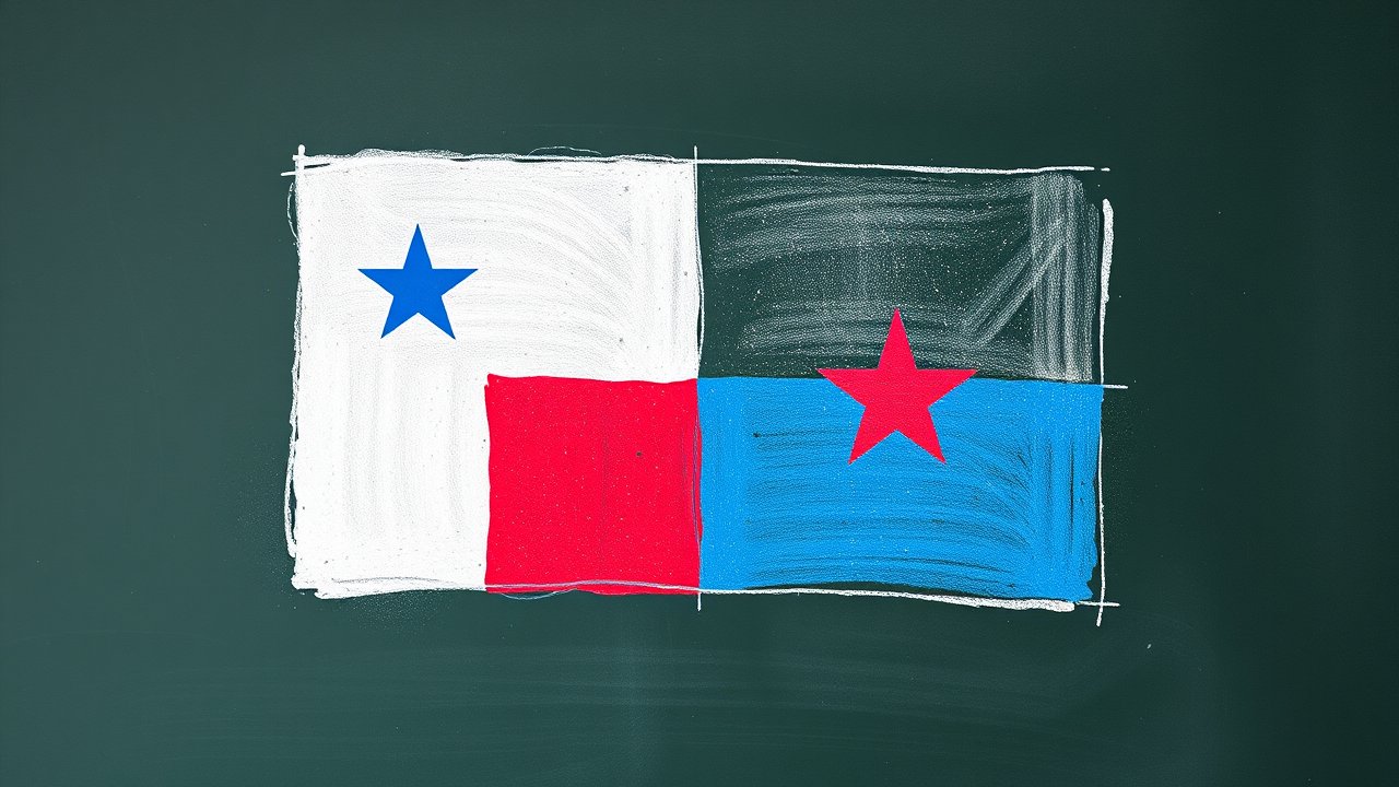 Flag of Panama 🇵🇦 in chalk on blackboard style