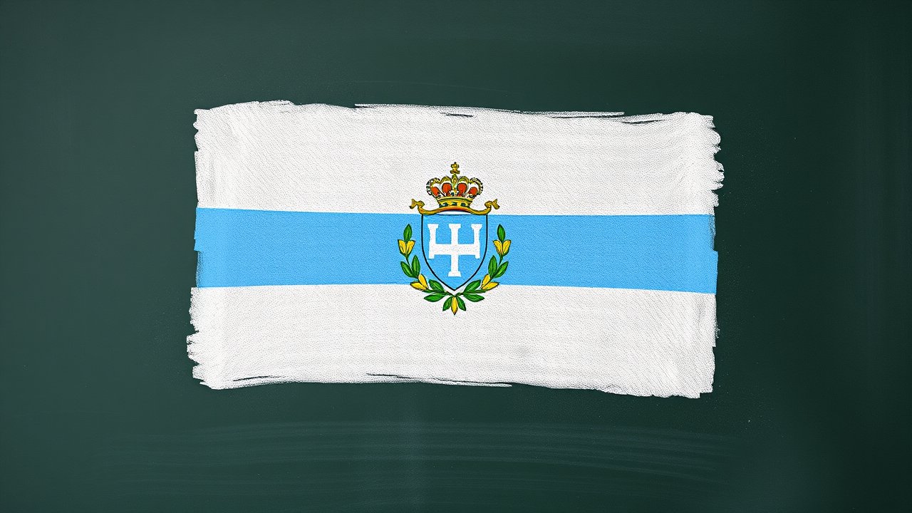 Flag of San Marino 🇸🇲 in chalk on blackboard style