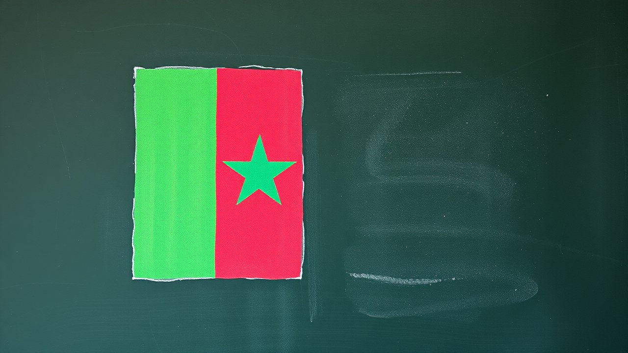 Flag of Senegal 🇸🇳 in chalk on blackboard style