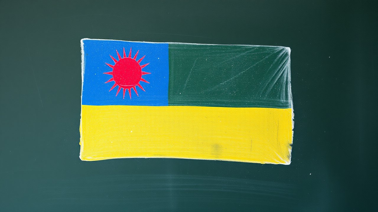 Flag of Seychelles 🇸🇨 in chalk on blackboard style