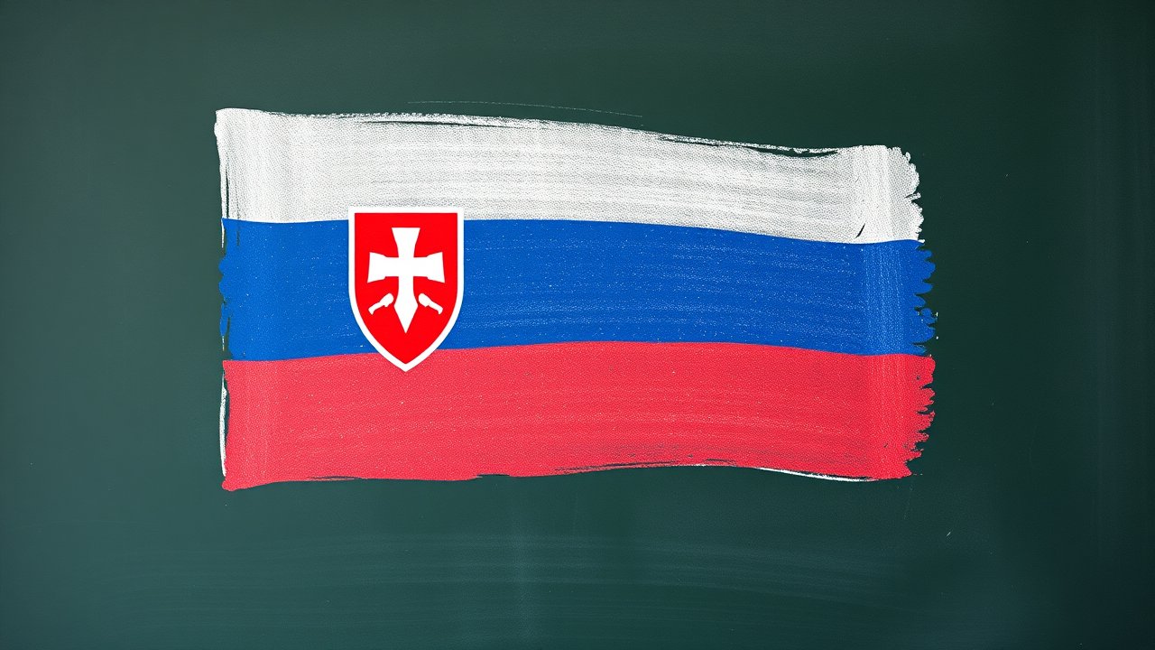 Flag of Slovakia 🇸🇰 in chalk on blackboard style