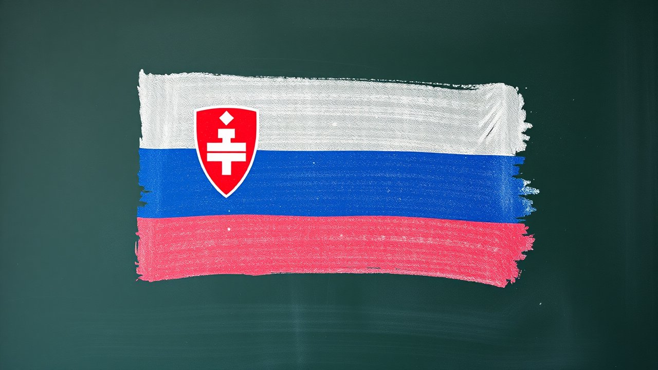 Flag of Slovenia 🇸🇮 in chalk on blackboard style