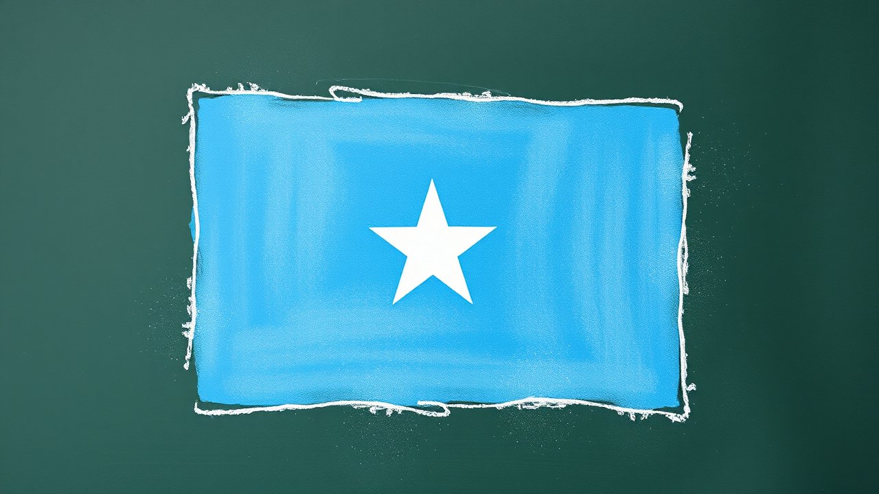 Flag of Somalia 🇸🇴 in chalk on blackboard style