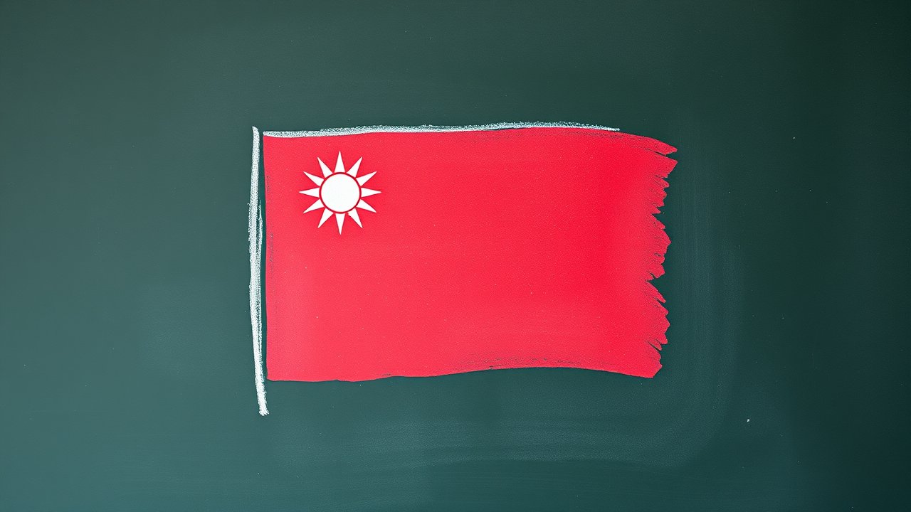 Flag of Taiwan 🇹🇼 in chalk on blackboard style
