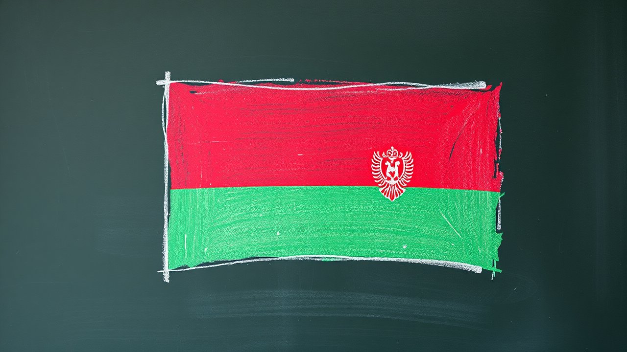 Flag of Belarus 🇧🇾 in chalk on blackboard style