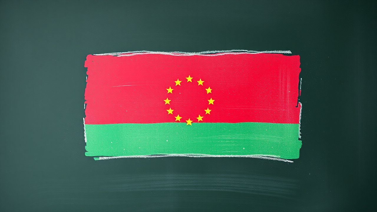 Flag of Tajikistan 🇹🇯 in chalk on blackboard style