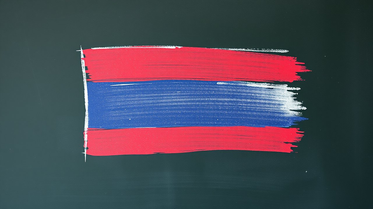 Flag of Thailand 🇹🇠in chalk on blackboard style