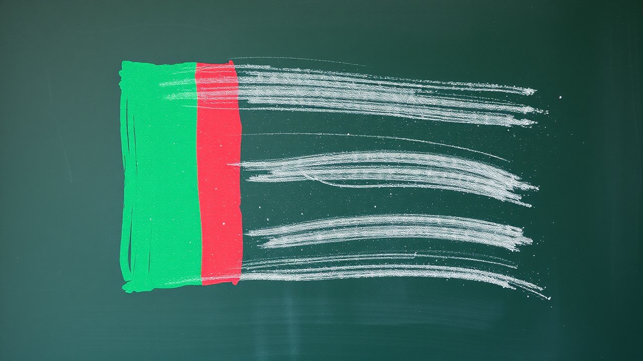 Flag of United Arab Emirates 🇦🇪 in chalk on blackboard style