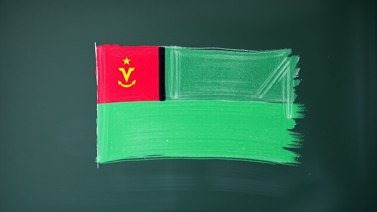 Flag of Vanuatu 🇻🇺 in chalk on blackboard style