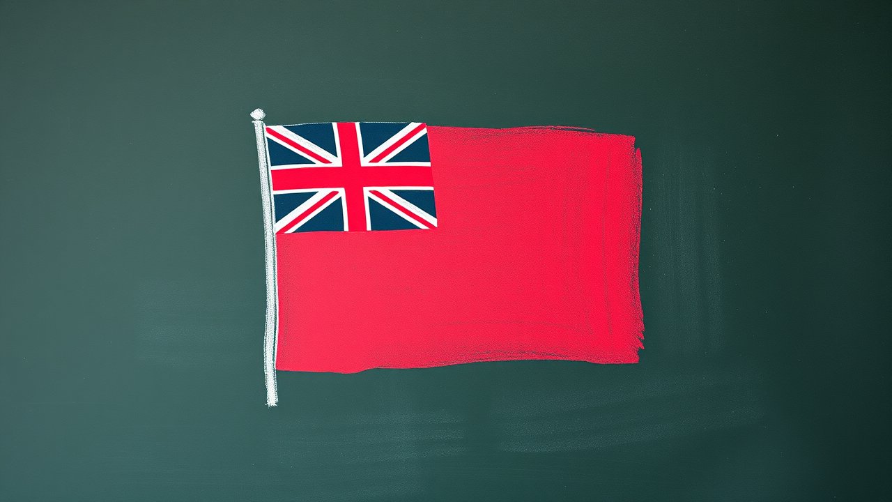 Flag of Bermuda 🇧🇲 in chalk on blackboard style