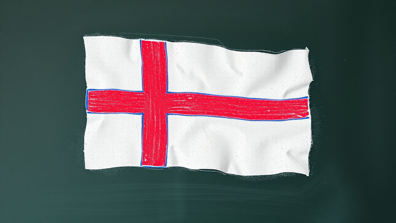 Flag of Faroe Islands 🇫🇴 in chalk on blackboard style