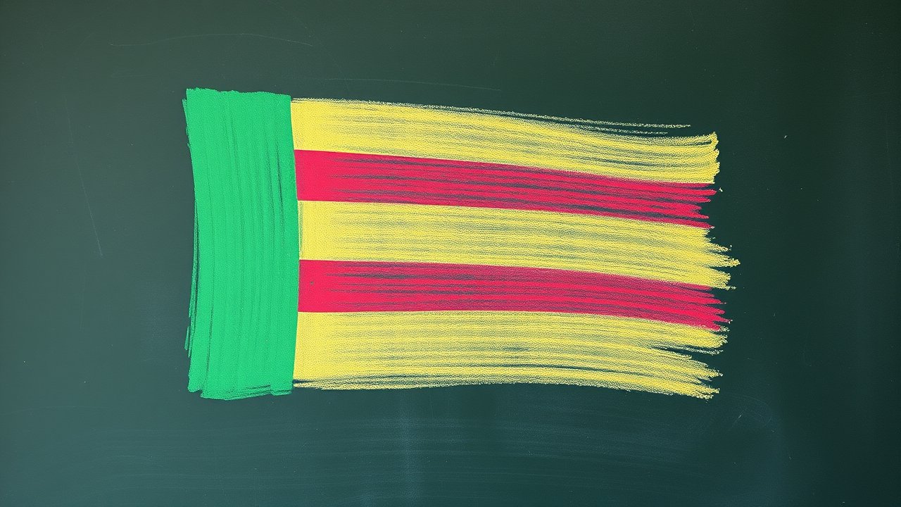 Flag of Benin 🇧🇯 in chalk on blackboard style