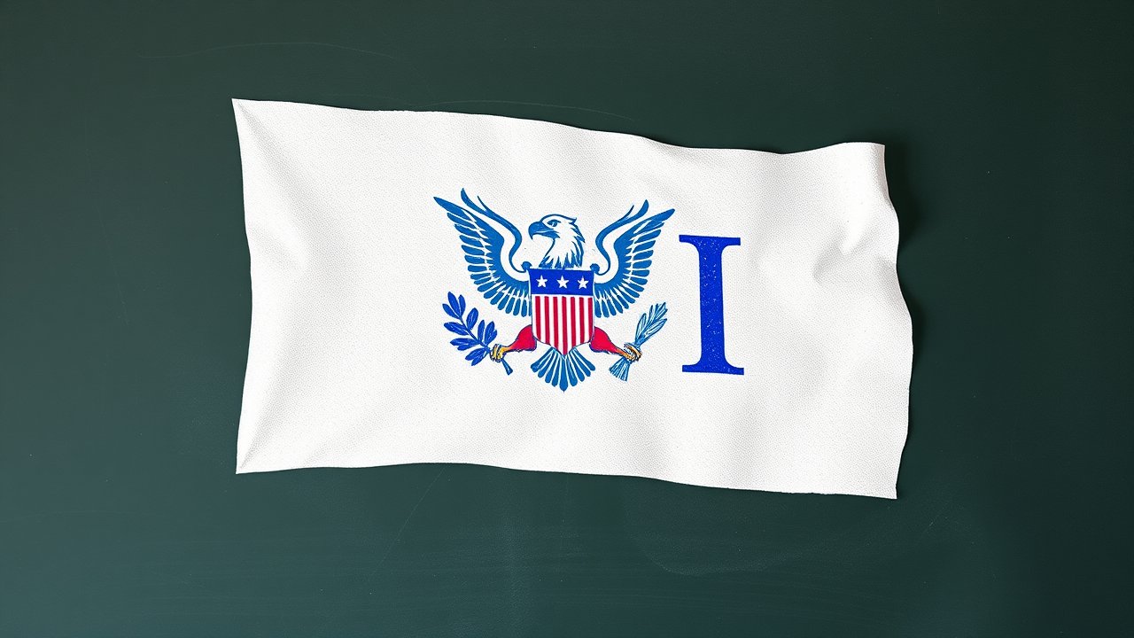 Flag of U.S. Virgin Islands 🇻🇮 in chalk on blackboard style