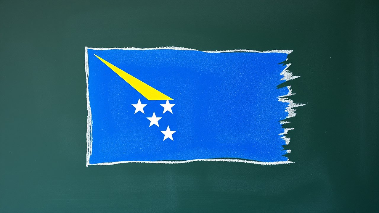 Flag of Bosnia and Herzegovina 🇧🇦 in chalk on blackboard style