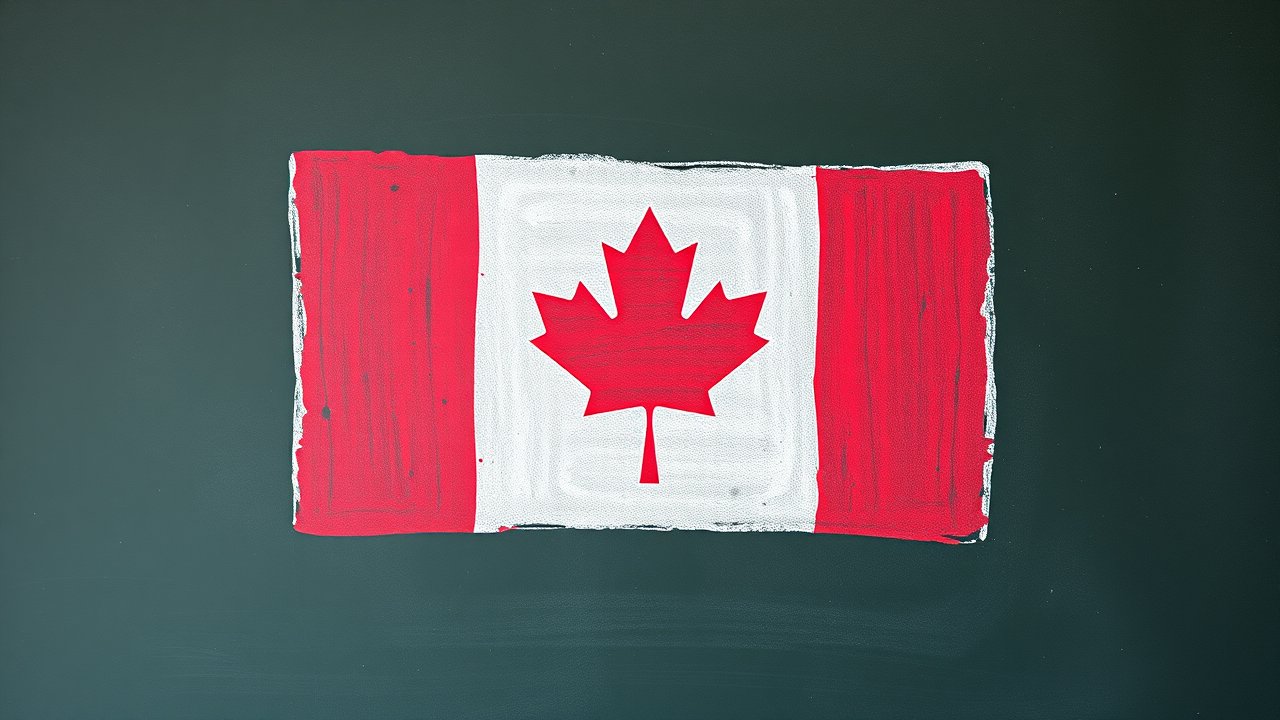 Flag of Canada 🇨🇦 in chalk on blackboard style