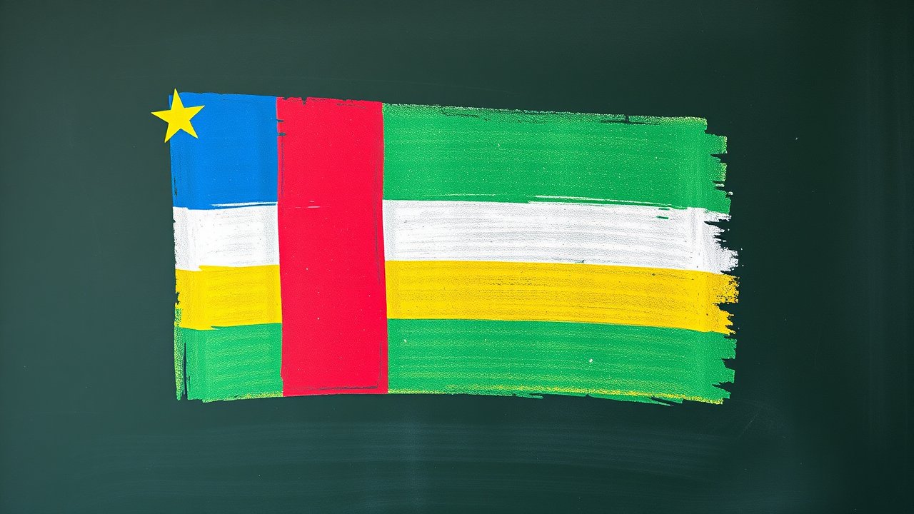 Flag of Central African Republic 🇨🇫 in chalk on blackboard style