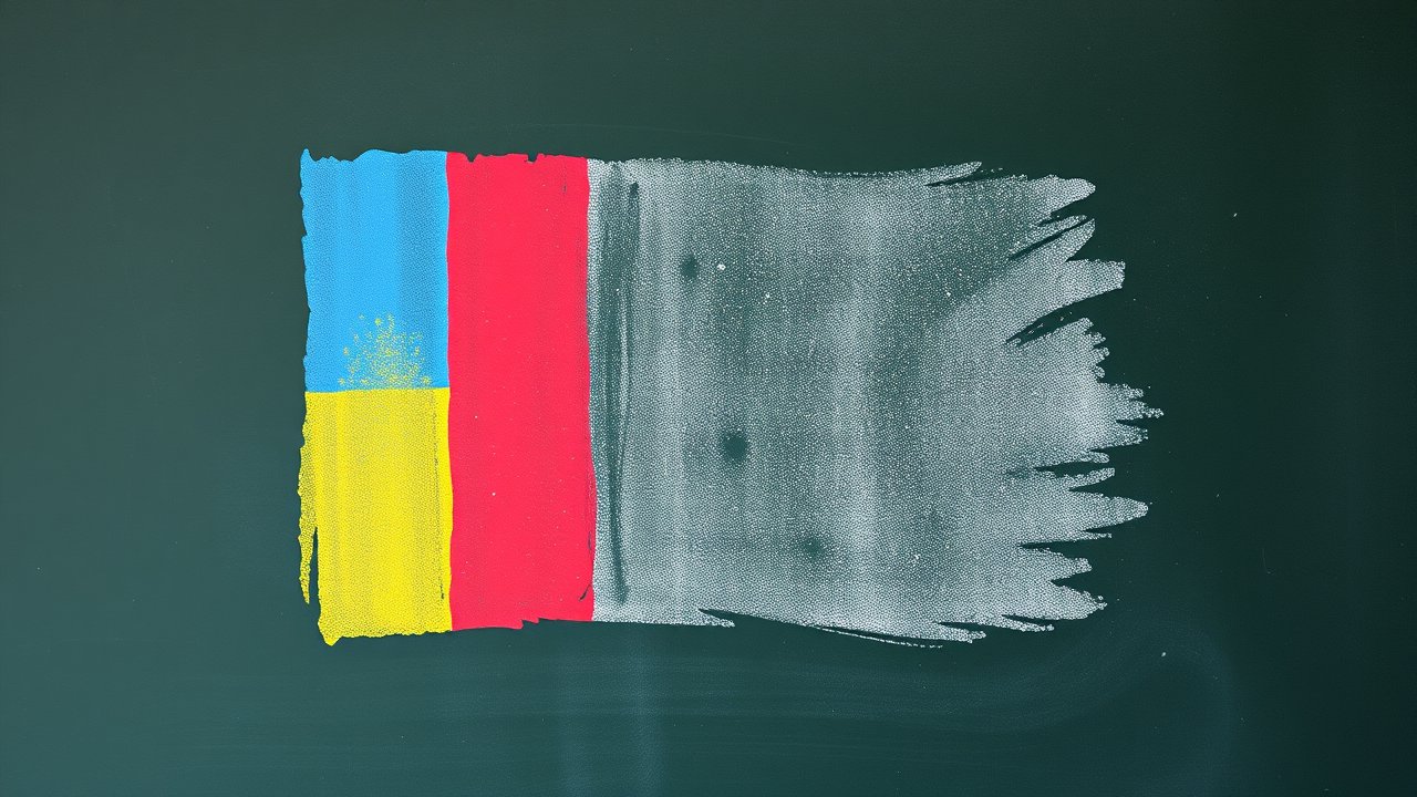Flag of Chad 🇹🇩 in chalk on blackboard style