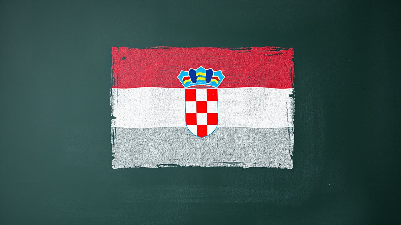 Flag of Croatia 🇭🇷 in chalk on blackboard style