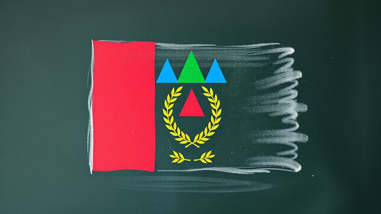 Flag of Eritrea 🇪🇷 in chalk on blackboard style