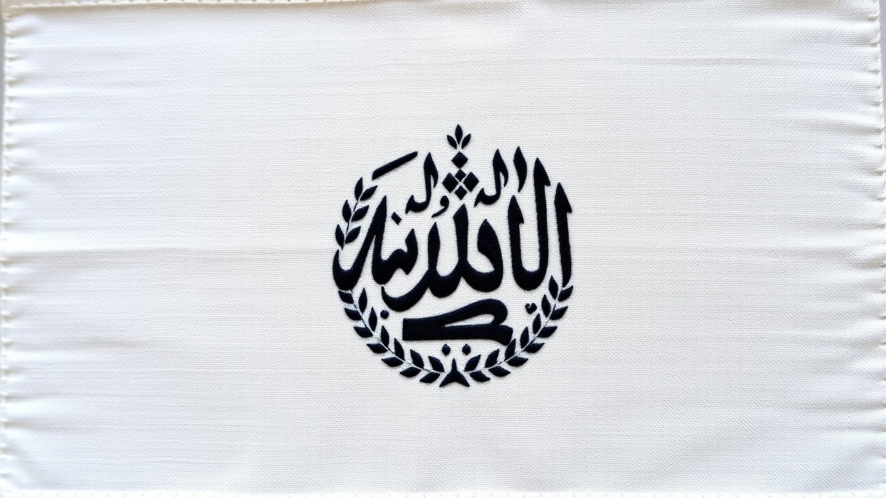 Flag of Afghanistan 🇦🇫 in embroidered textile style