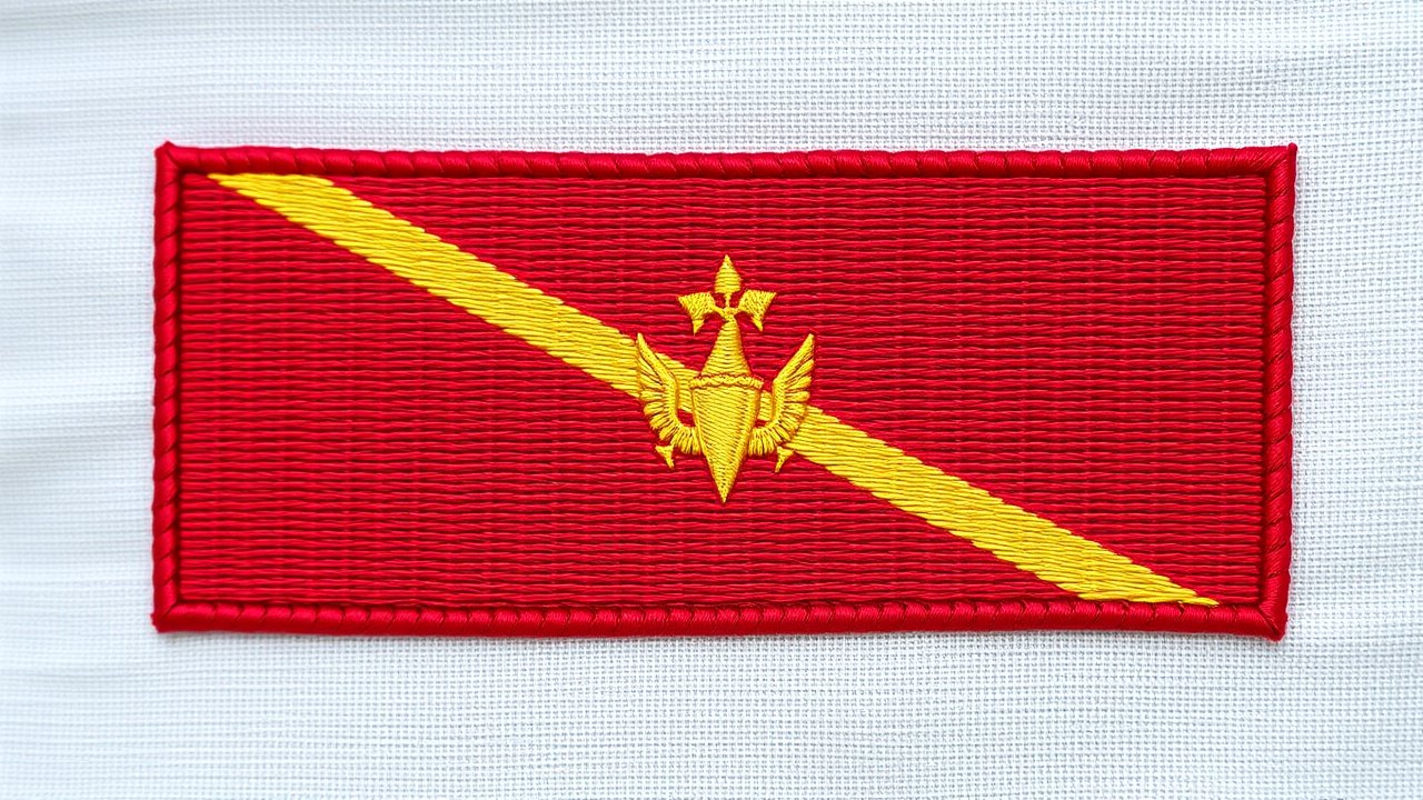Flag of Grenada 🇬🇩 in embroidered textile style