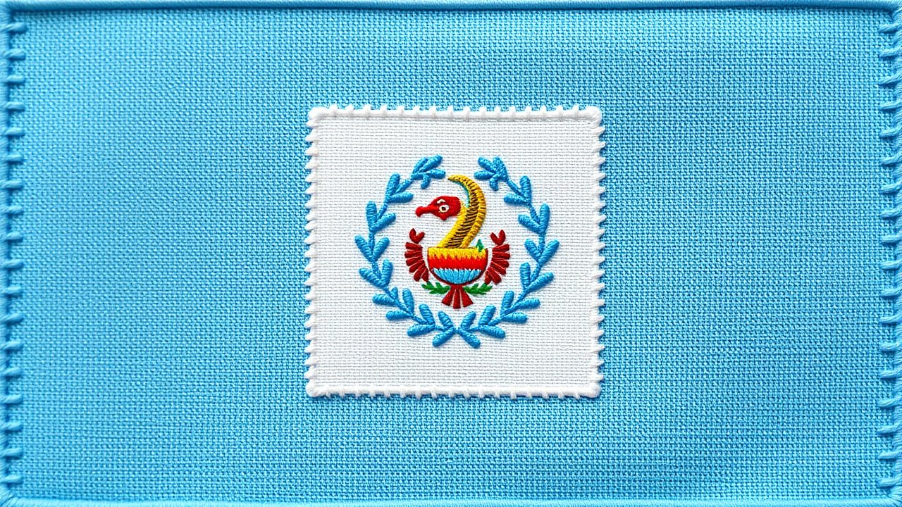 Flag of Guatemala 🇬🇹 in embroidered textile style