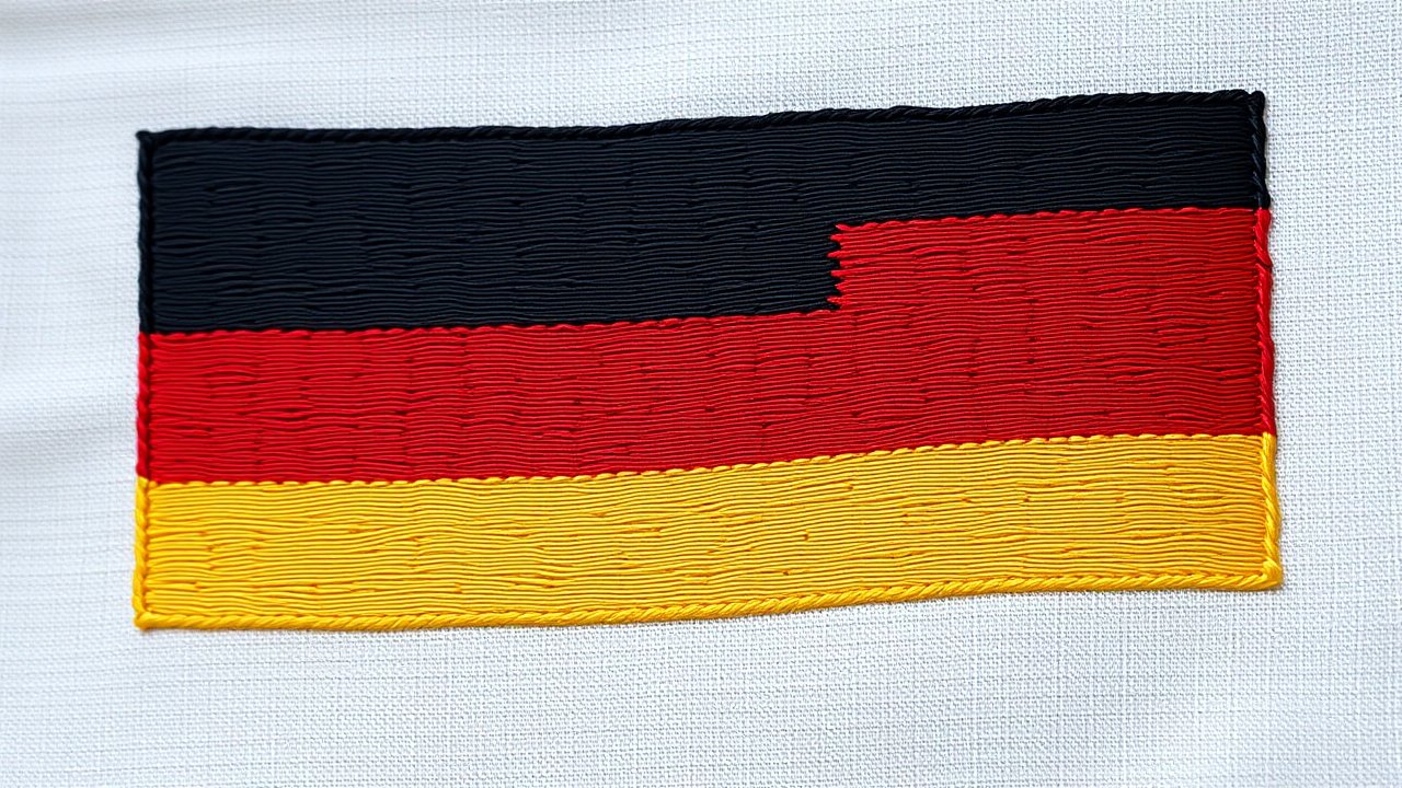 Flag of Germany 🇩🇪 in embroidered textile style