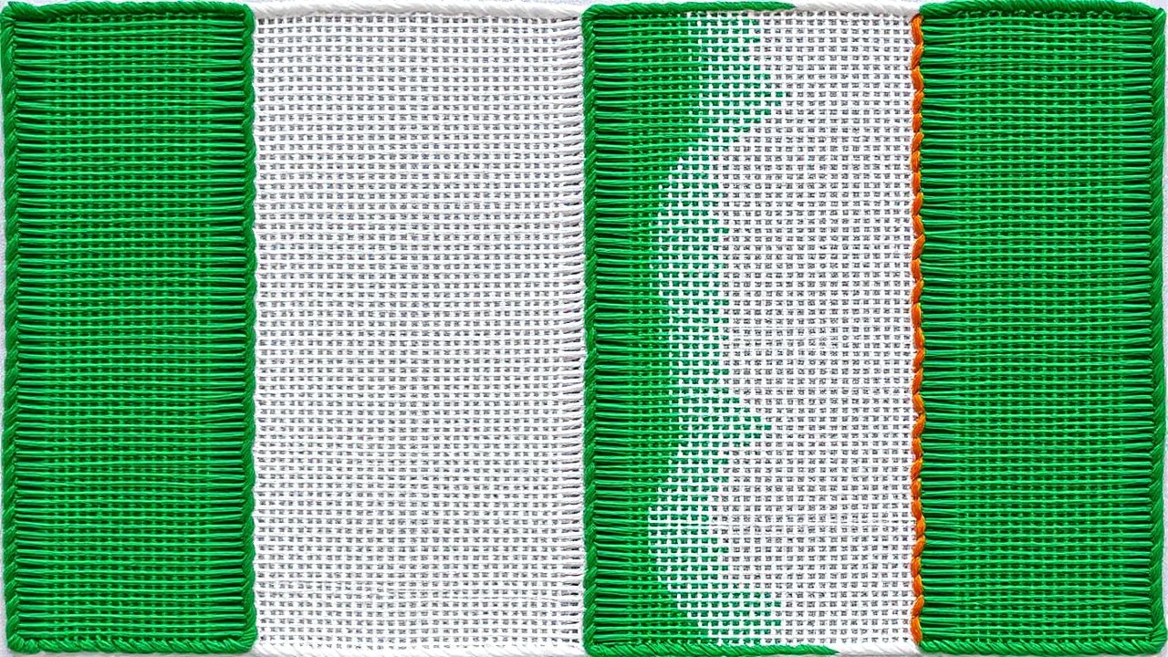 Flag of Ireland 🇮🇪 in embroidered textile style