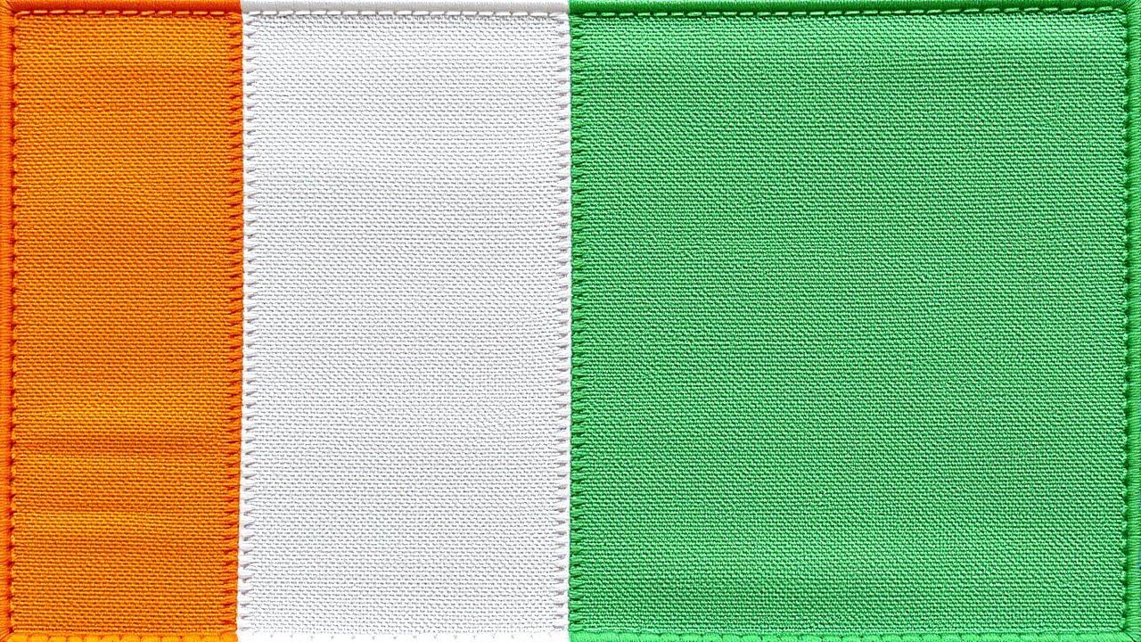 Flag of Côte d’Ivoire 🇨🇮 in embroidered textile style