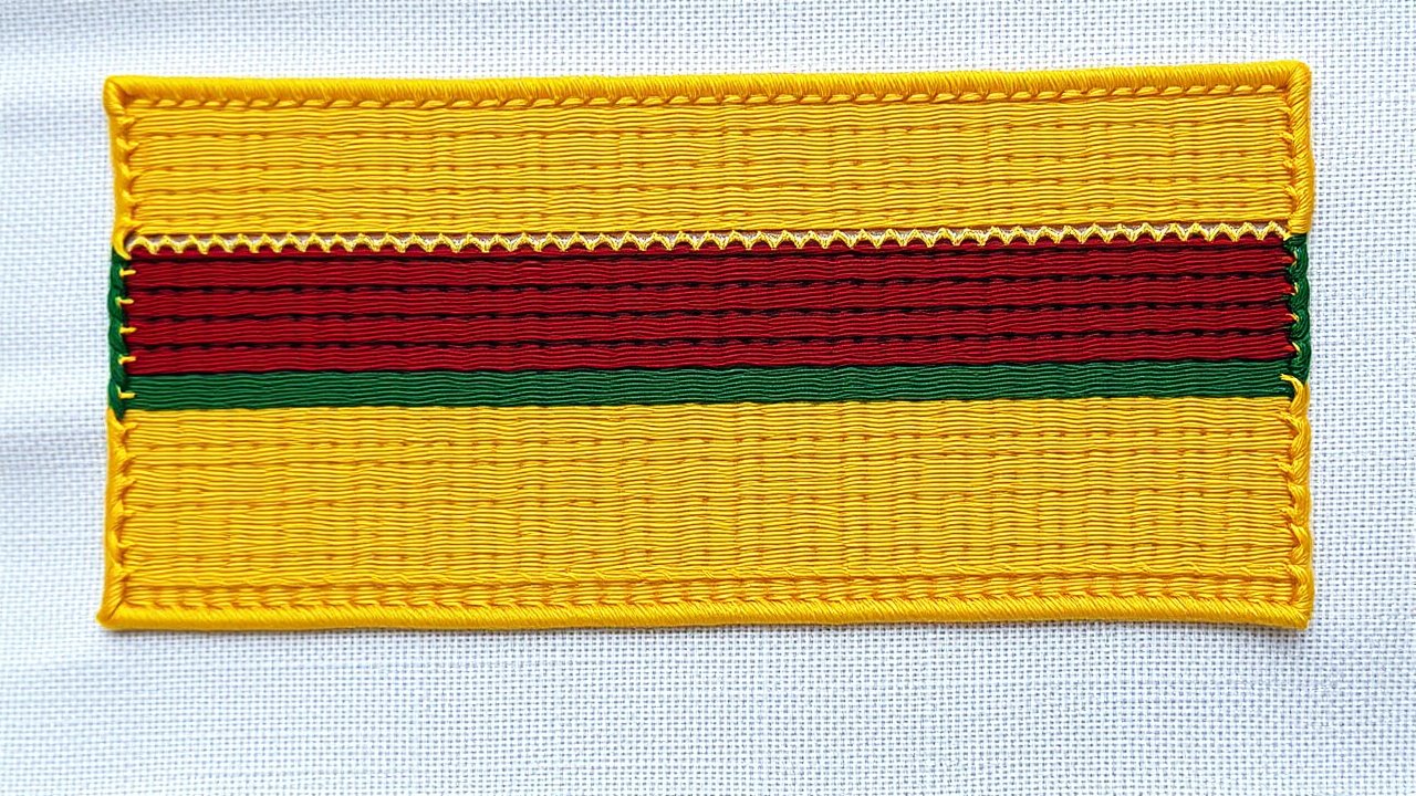 Flag of Lithuania 🇱🇹 in embroidered textile style
