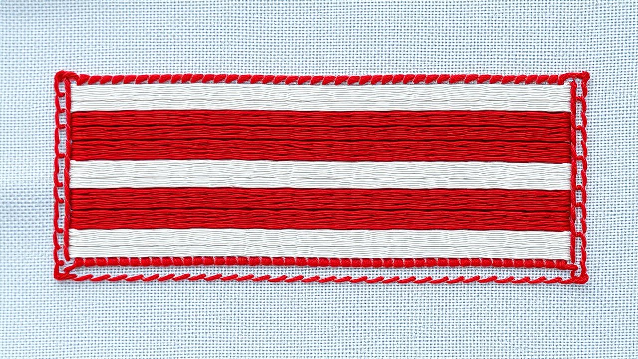 Flag of Luxembourg 🇱🇺 in embroidered textile style
