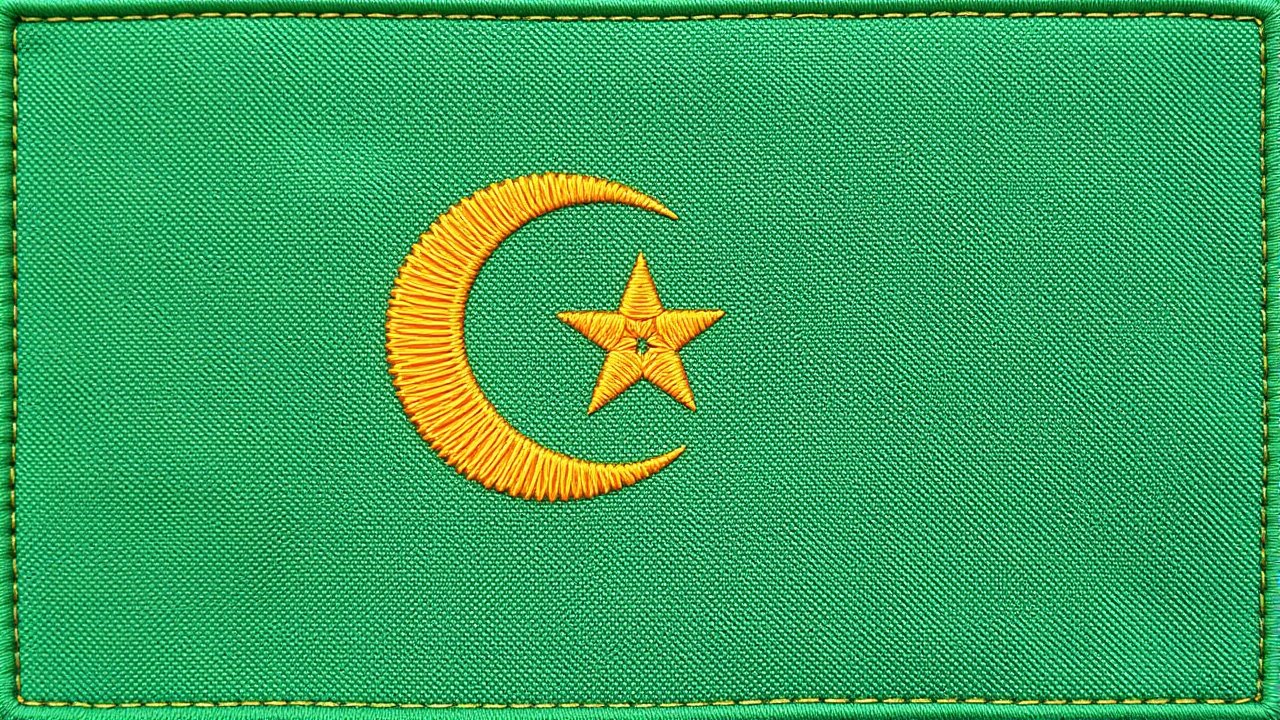 Flag of Mauritania 🇲🇷 in embroidered textile style