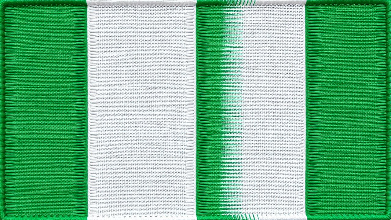 Flag of Nigeria 🇳🇬 in embroidered textile style