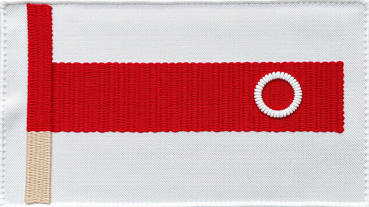 Flag of Oman 🇴🇲 in embroidered textile style