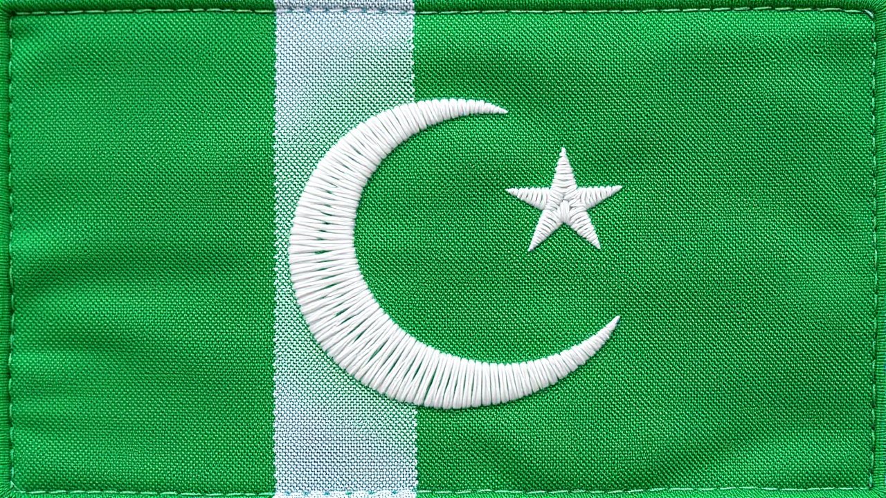 Flag of Pakistan 🇵🇰 in embroidered textile style