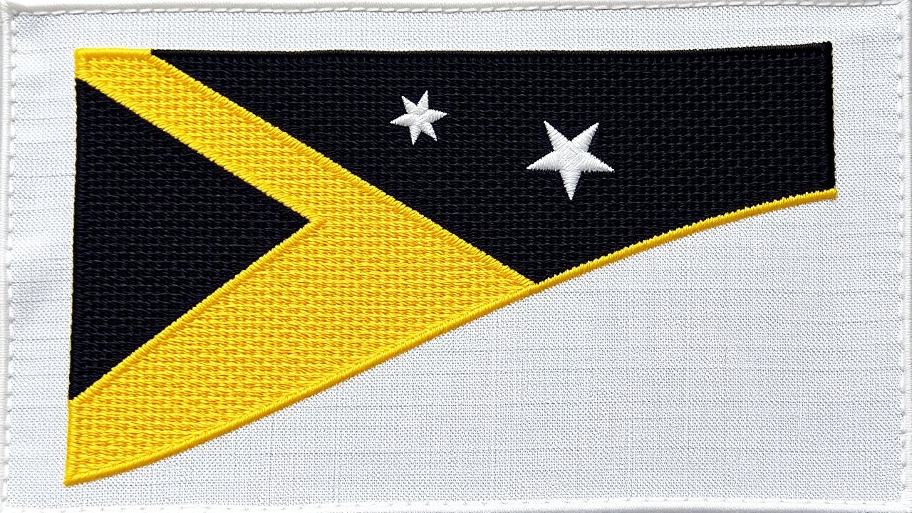 Flag of Saint Kitts and Nevis 🇰🇳 in embroidered textile style