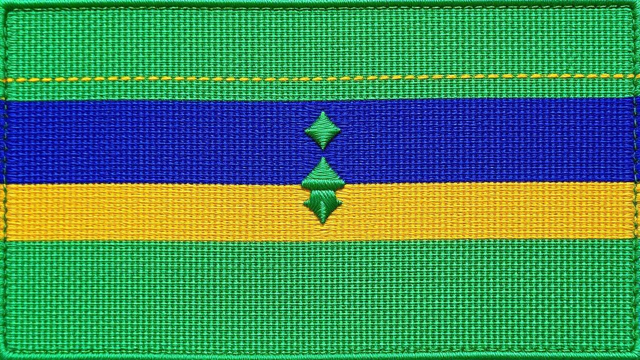 Flag of Saint Vincent and the Grenadines 🇻🇨 in embroidered textile style