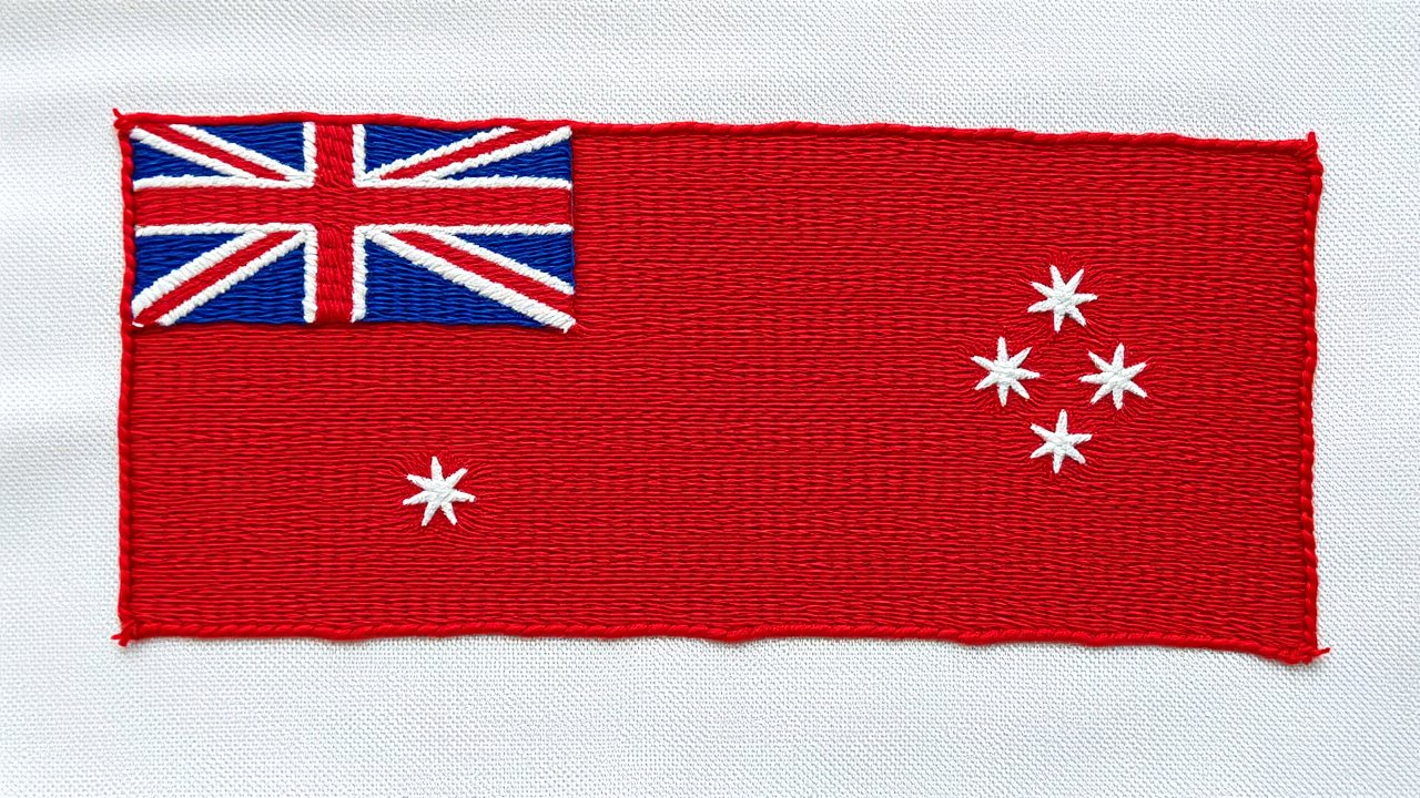 Flag of Samoa 🇼🇸 in embroidered textile style