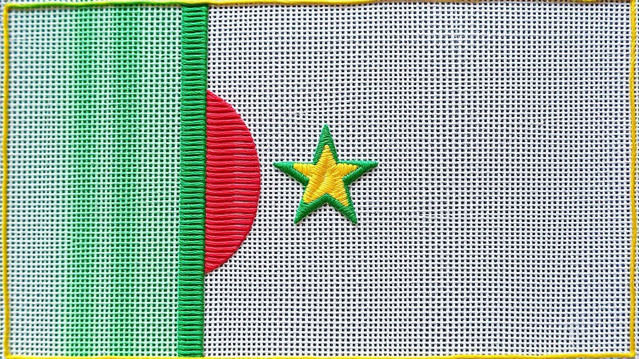 Flag of Senegal 🇸🇳 in embroidered textile style