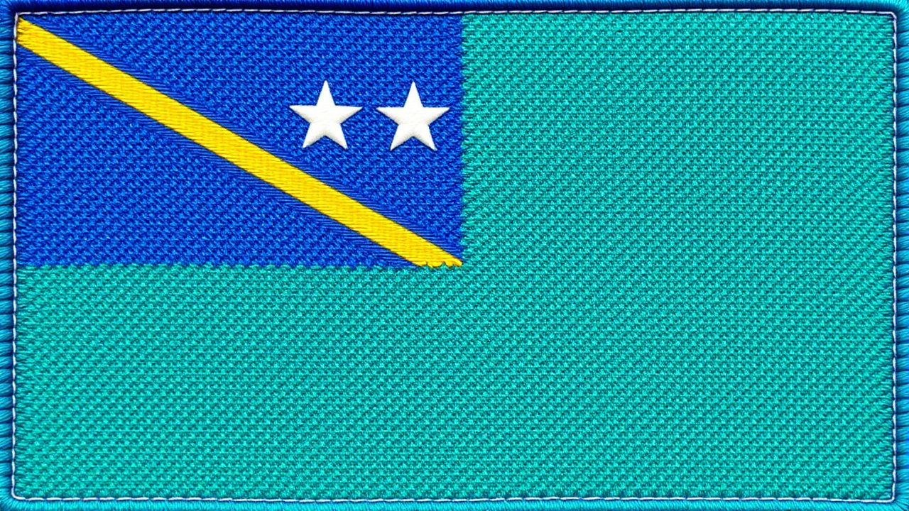 Flag of Solomon Islands 🇸🇧 in embroidered textile style