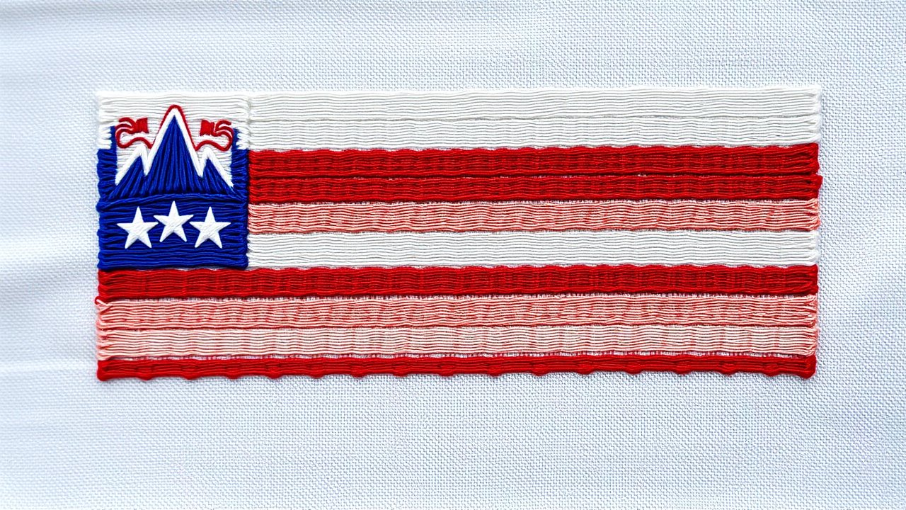 Flag of Slovenia 🇸🇮 in embroidered textile style
