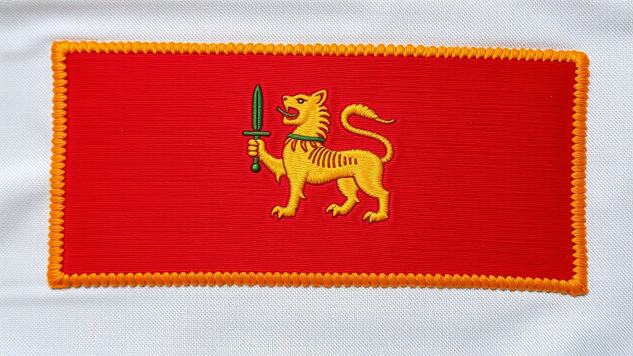 Flag of Sri Lanka 🇱🇰 in embroidered textile style