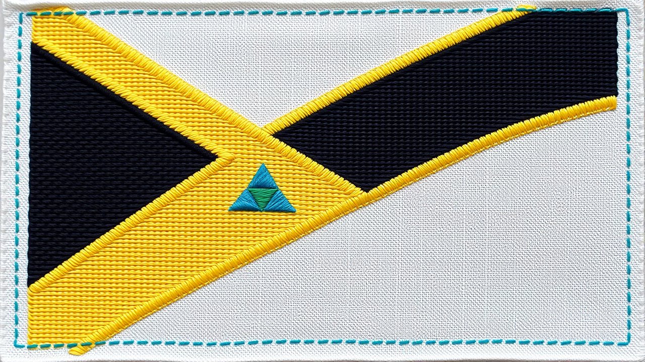 Flag of Tanzania 🇹🇿 in embroidered textile style