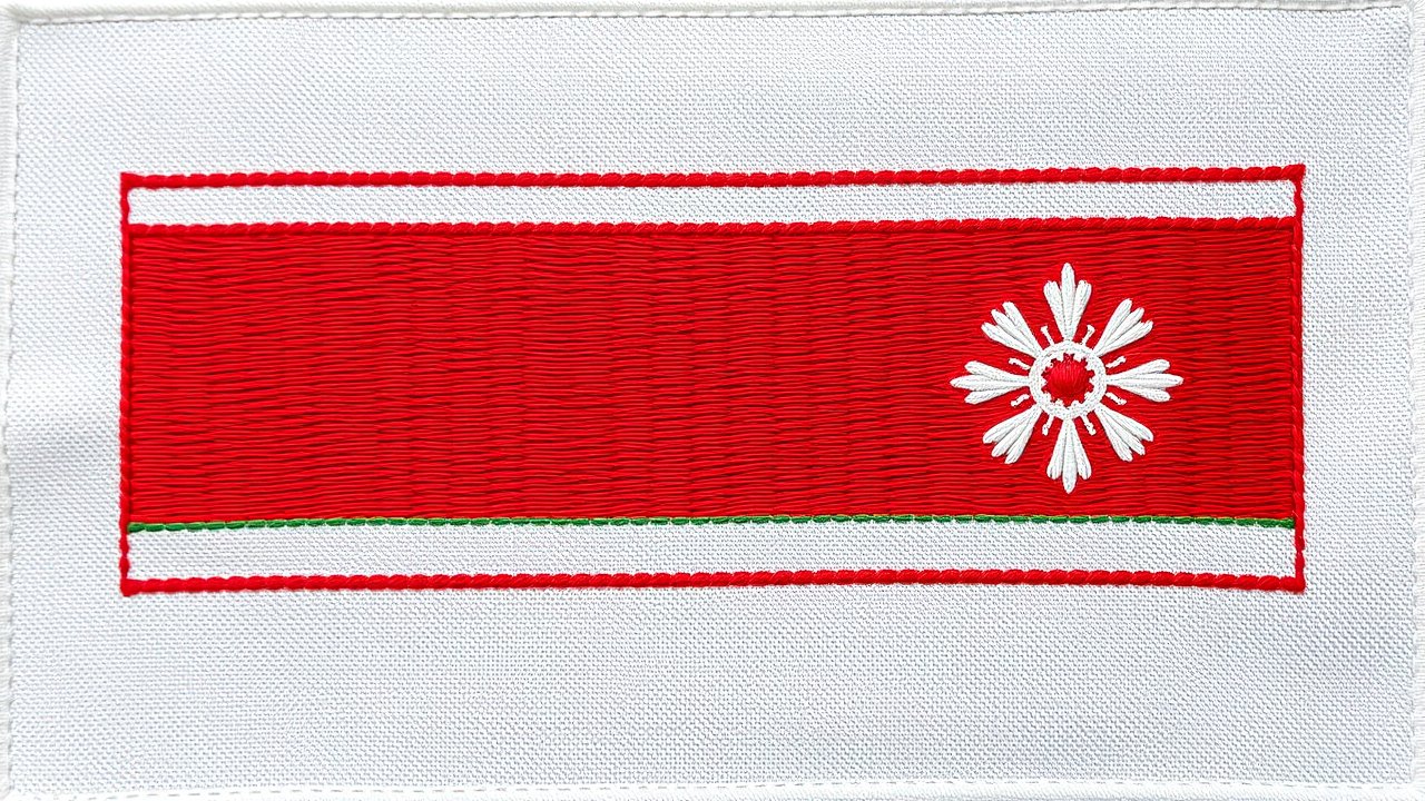 Flag of Belarus 🇧🇾 in embroidered textile style