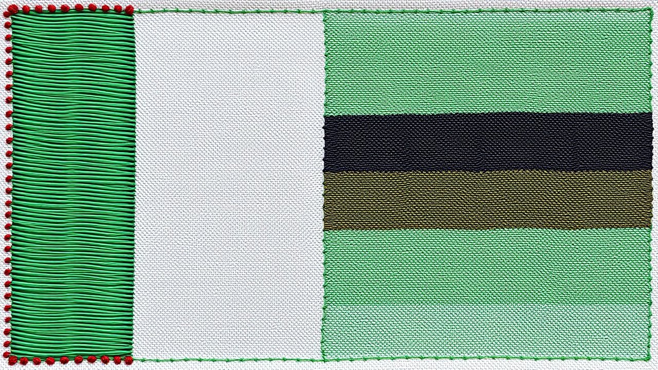 Flag of United Arab Emirates 🇦🇪 in embroidered textile style