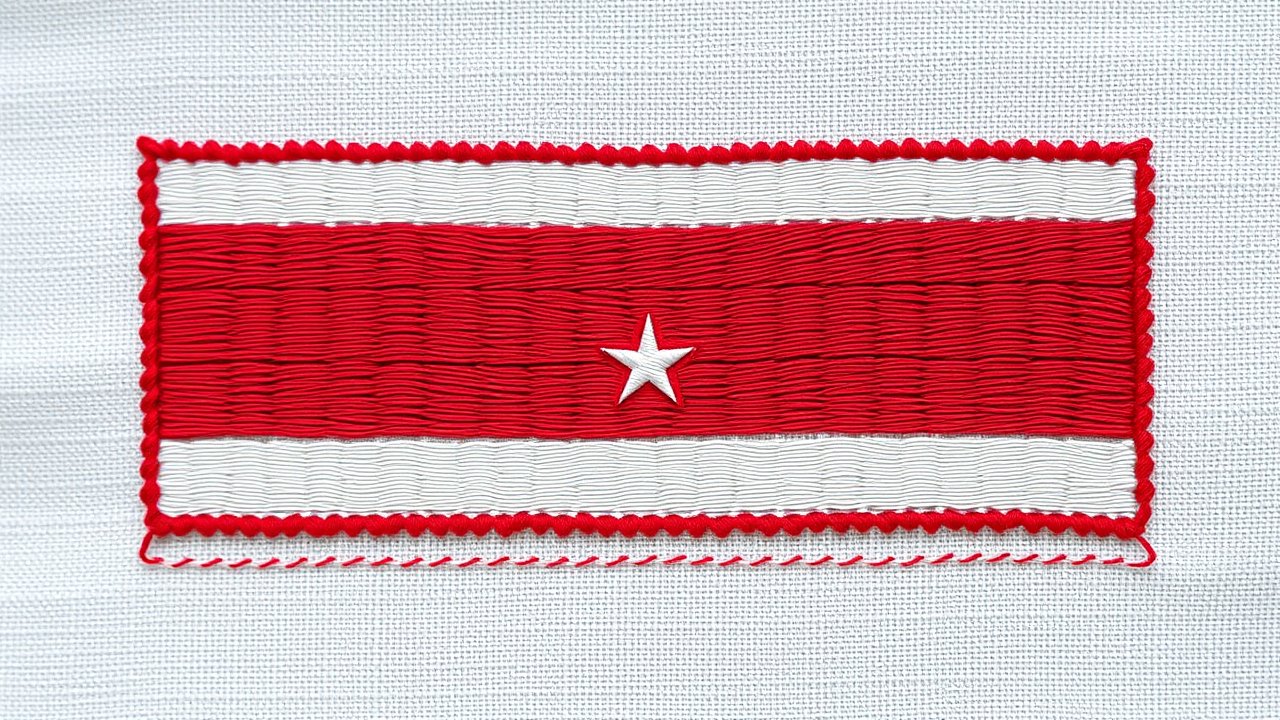 Flag of Yemen 🇾🇪 in embroidered textile style