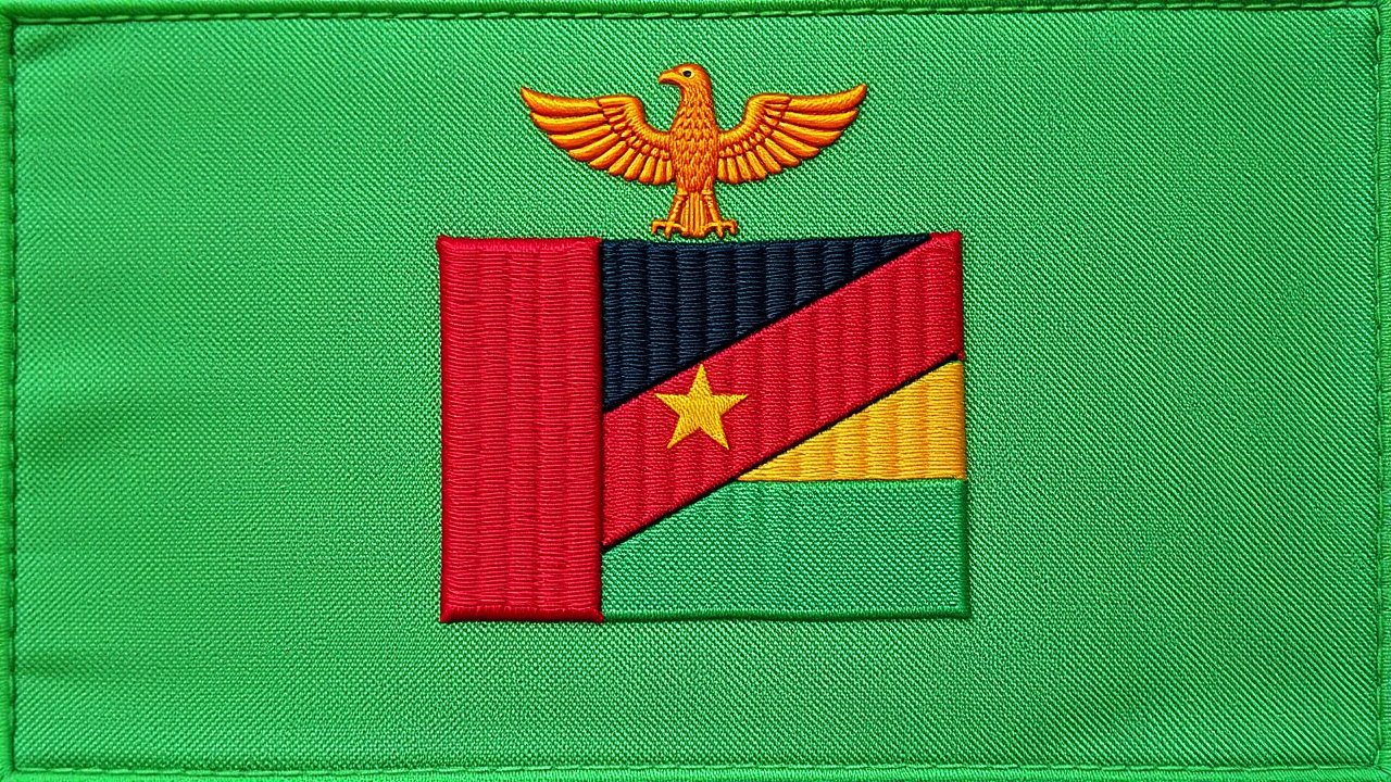 Flag of Zambia 🇿🇲 in embroidered textile style