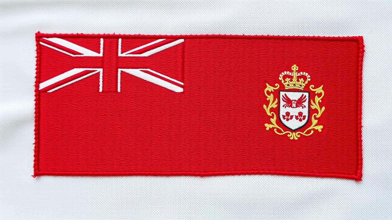 Flag of Bermuda 🇧🇲 in embroidered textile style